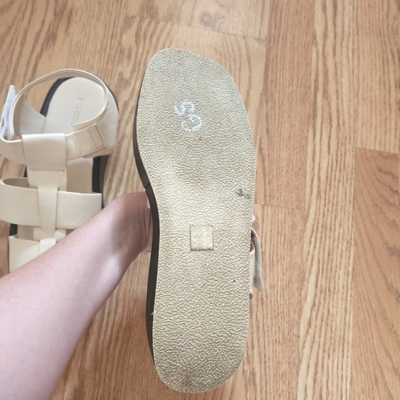 EUC Pilcro Anthropologie Fisherman Platform  Cream Sandals, Size 40 Or 9 - Picture 11 of 13